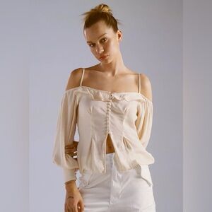 Urban Outfitters Cream Button-Down Women's Top - New Without Tags
